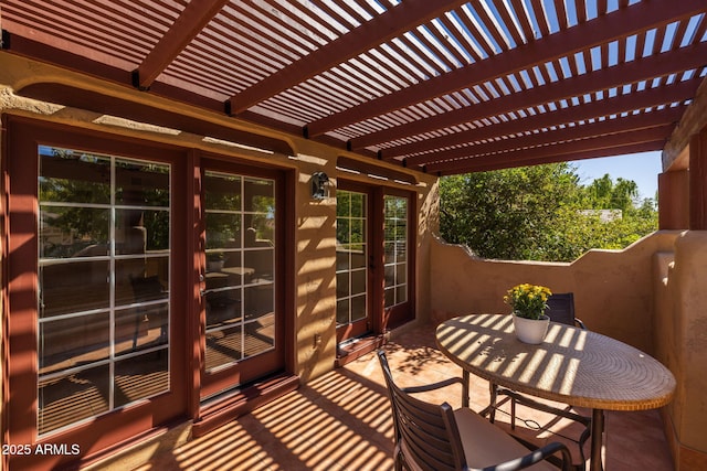 exterior space with a patio area and a pergola