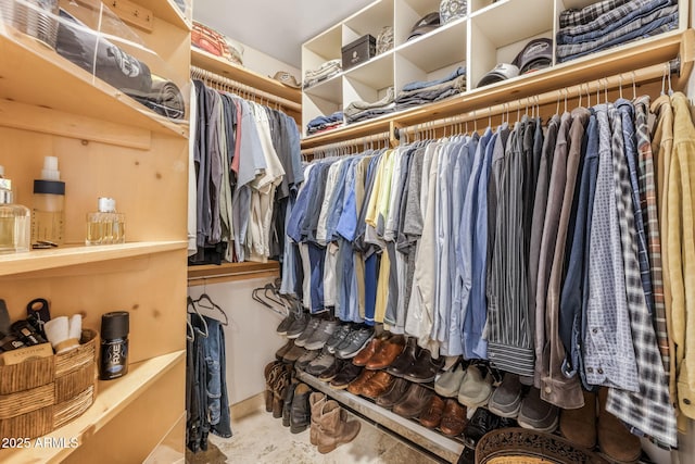 view of walk in closet