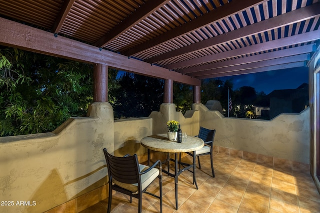 view of patio / terrace featuring a pergola