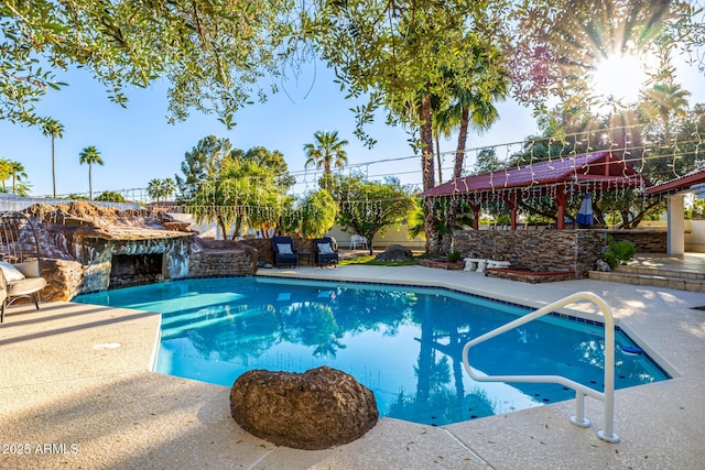 6941 W Voltaire Ave, Peoria, AZ 85381 - view of pool with a gazebo, a patio, and a fenced backyard