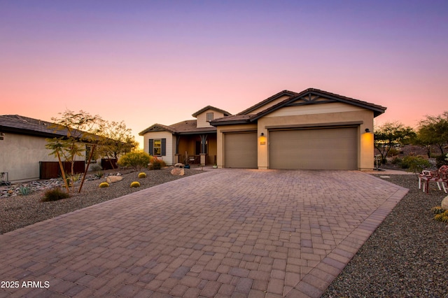 view of front of house featuring a garage