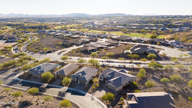 bird's eye view with a mountain view