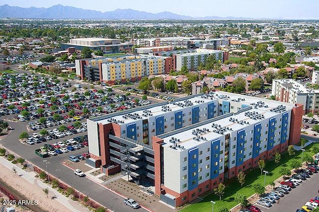 bird's eye view with a mountain view