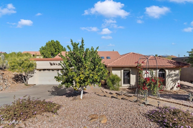 view of front of house with a garage