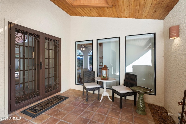 doorway to property featuring french doors