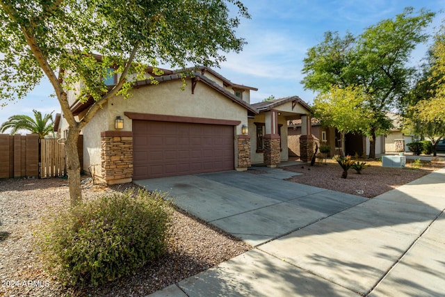 view of front facade featuring a garage