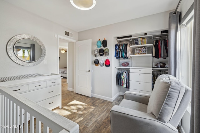 bedroom featuring hardwood / wood-style floors