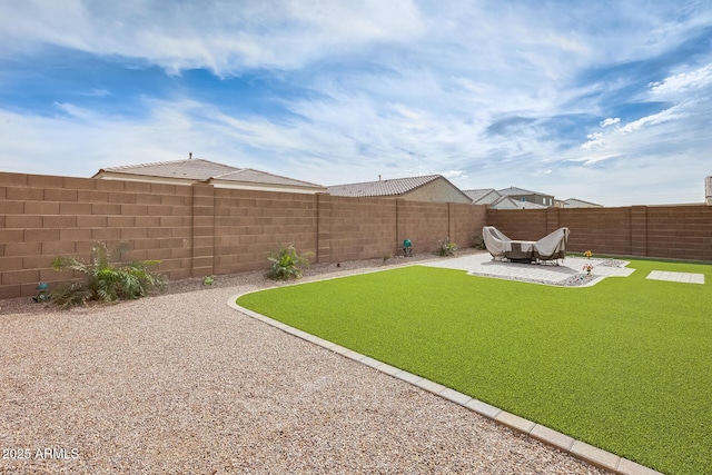 3699 E Sweetclover Ln, San Tan Valley, AZ 85140 - view of yard featuring a fenced backyard and a patio area