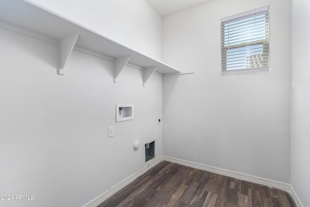 935 E Agua Fria Ln, Avondale, AZ 85323 - laundry area featuring dark wood-type flooring, hookup for a washing machine, baseboards, and electric dryer hookup