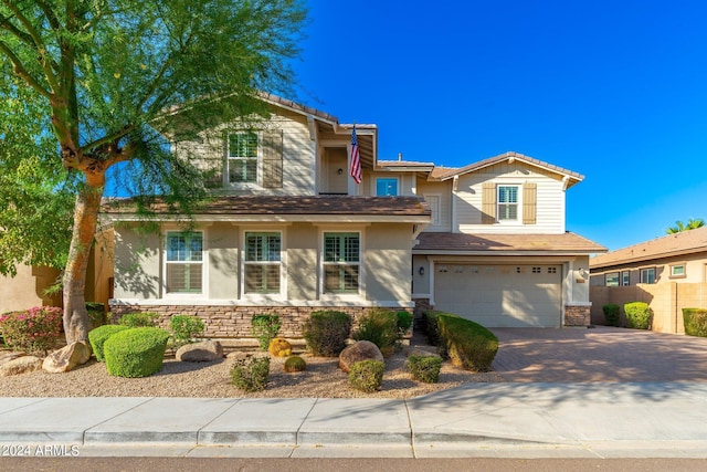 view of front of house with a garage