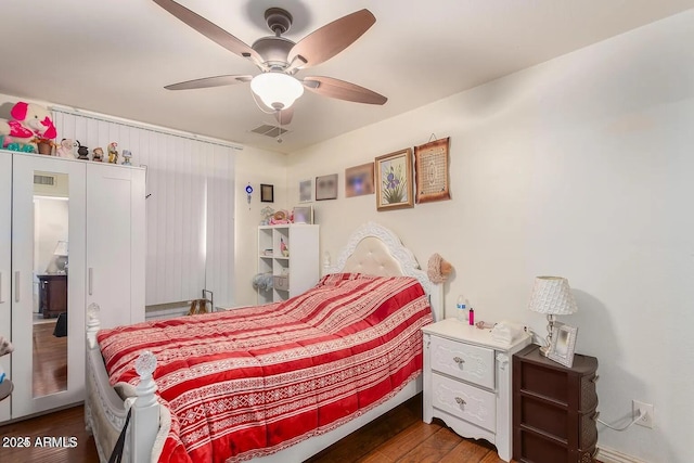 3121 W Greenway Rd, Phoenix, AZ 85053 - bedroom featuring visible vents, a ceiling fan, and wood finished floors
