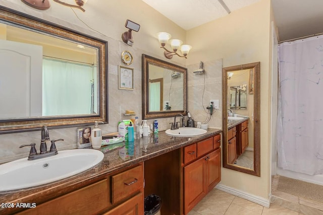 3121 W Greenway Rd, Phoenix, AZ 85053 - full bath with tile patterned floors, double vanity, and a sink