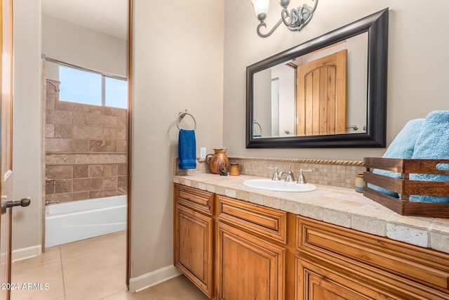 bathroom featuring vanity and tile patterned flooring