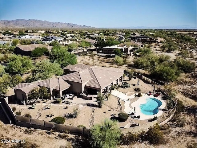 aerial view featuring a mountain view