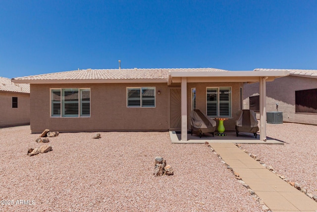 1341 E Bellerive Dr, Chandler, AZ 85249 - view of front of house with stucco siding, a patio area, and a tiled roof