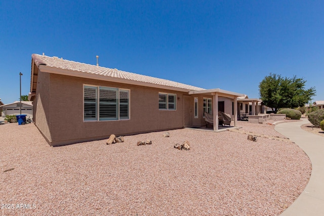 1341 E Bellerive Dr, Chandler, AZ 85249 - rear view of property with a patio area and stucco siding