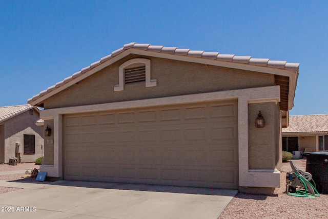 1341 E Bellerive Dr, Chandler, AZ 85249 - view of front of property with a tiled roof, stucco siding, concrete driveway, and a garage