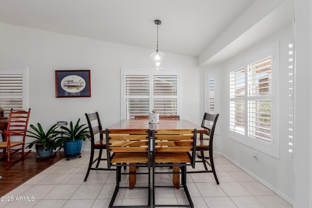 1341 E Bellerive Dr, Chandler, AZ 85249 - dining room featuring vaulted ceiling and light tile patterned floors
