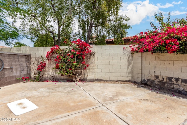 view of patio featuring a fenced backyard