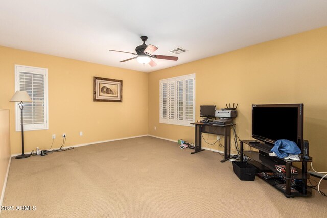 2526 W Florentine Rd, Phoenix, AZ 85086 - carpeted office featuring a ceiling fan and baseboards