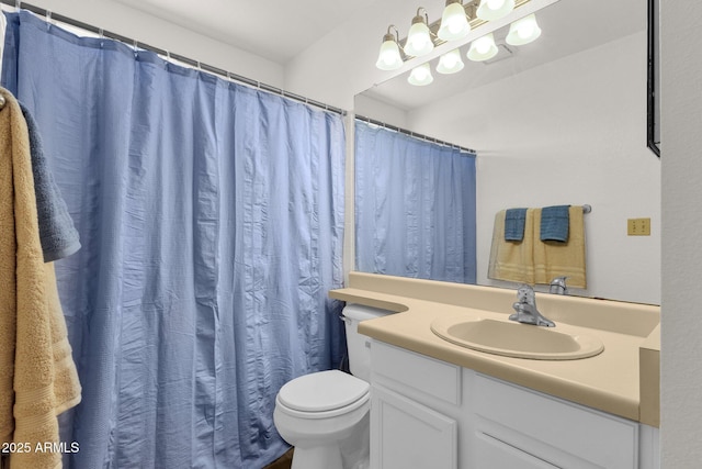 3491 N Arizona Ave Unit 118, Chandler, AZ 85225 - full bathroom featuring toilet, vanity, and a shower with shower curtain