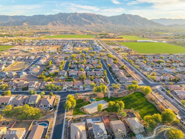 drone / aerial view with a mountain view