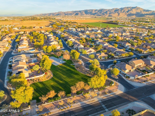 bird's eye view featuring a mountain view