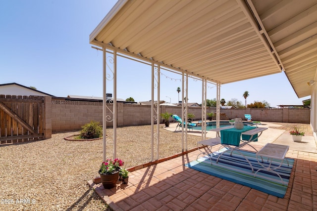14803 N 55th Ave, Glendale, AZ 85306 - view of patio featuring a fenced backyard, a fenced in pool, and a gate
