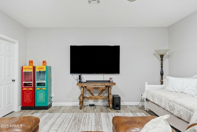 living room with wood-type flooring