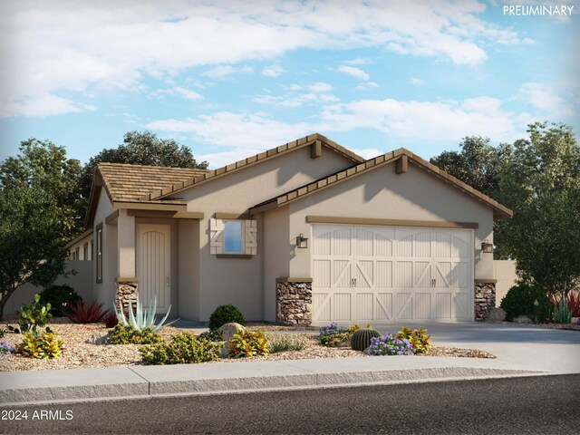 view of front of property featuring a garage