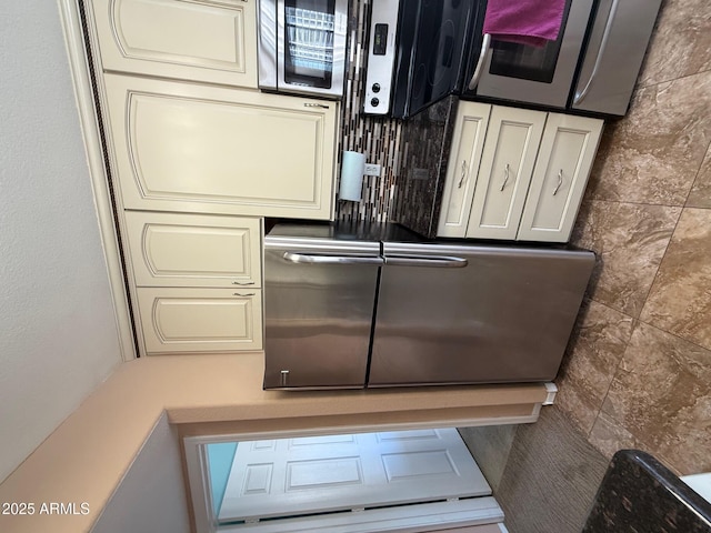 kitchen with cream cabinets