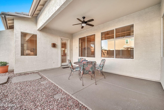 view of patio with ceiling fan