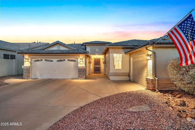 view of front of house featuring a garage