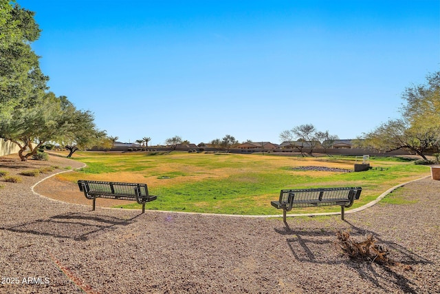 view of community with a lawn