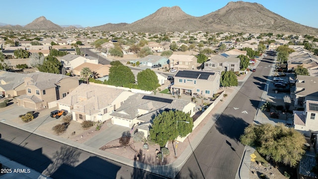 bird's eye view with a mountain view