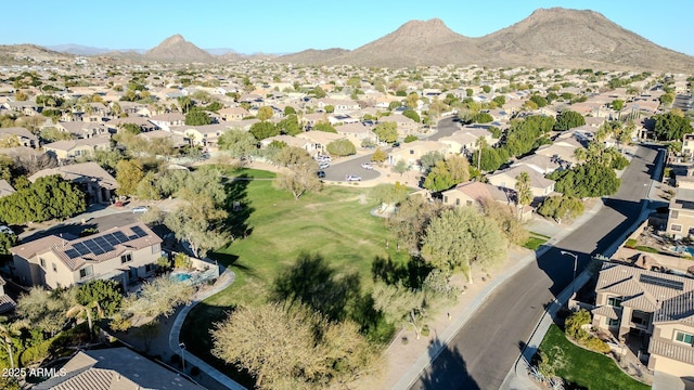 aerial view with a mountain view