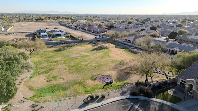 drone / aerial view with a mountain view