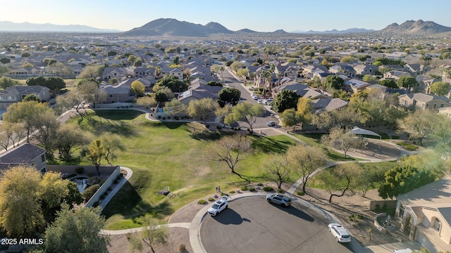 aerial view featuring a mountain view