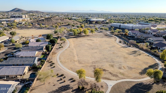 aerial view with a mountain view