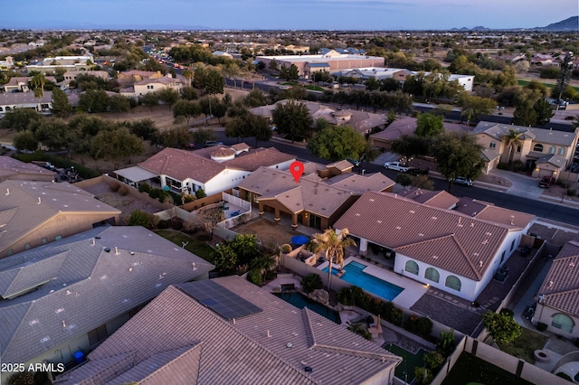 aerial view featuring a residential view