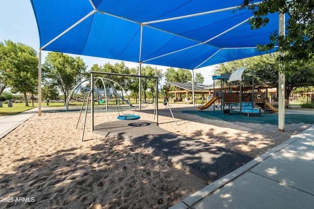 view of community jungle gym