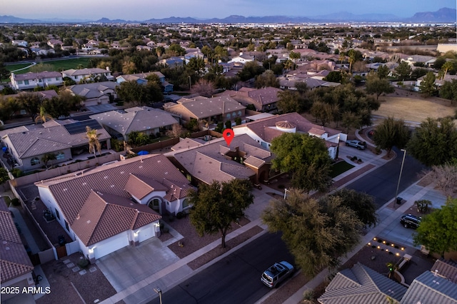 bird's eye view with a residential view