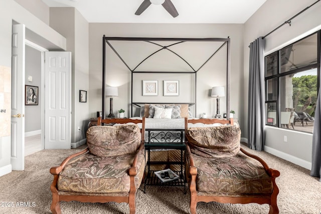 bedroom with carpet and baseboards