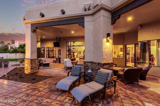 view of patio / terrace with an outdoor living space