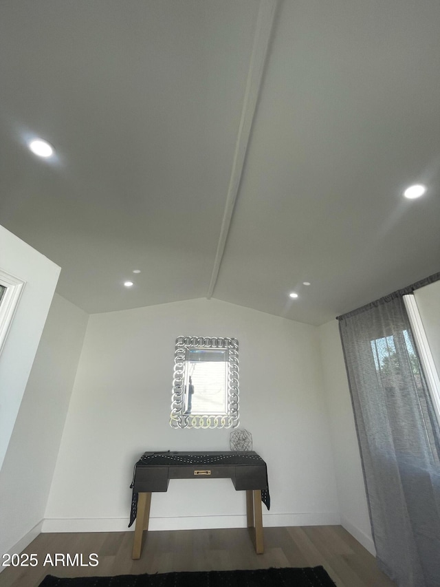 interior details featuring baseboards, recessed lighting, and wood finished floors