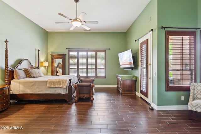 6428 W Eugie Ave, Glendale, AZ 85304 - bedroom with wood finish floors, baseboards, and ceiling fan