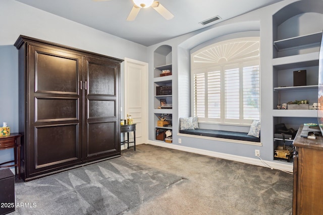 6428 W Eugie Ave, Glendale, AZ 85304 - carpeted office featuring built in features, ceiling fan, and baseboards