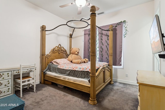 6428 W Eugie Ave, Glendale, AZ 85304 - bedroom with carpet, baseboards, and a ceiling fan