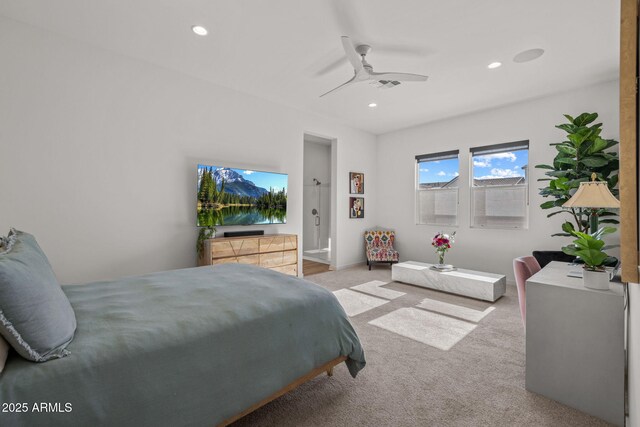 10127 E Tillman Ave, Mesa, AZ 85212 - bedroom featuring carpet, recessed lighting, and ceiling fan
