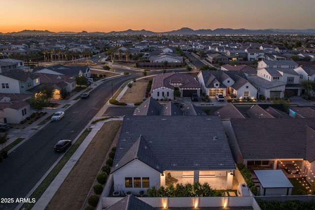 10127 E Tillman Ave, Mesa, AZ 85212 - aerial view at dusk of a mountain view and a residential view